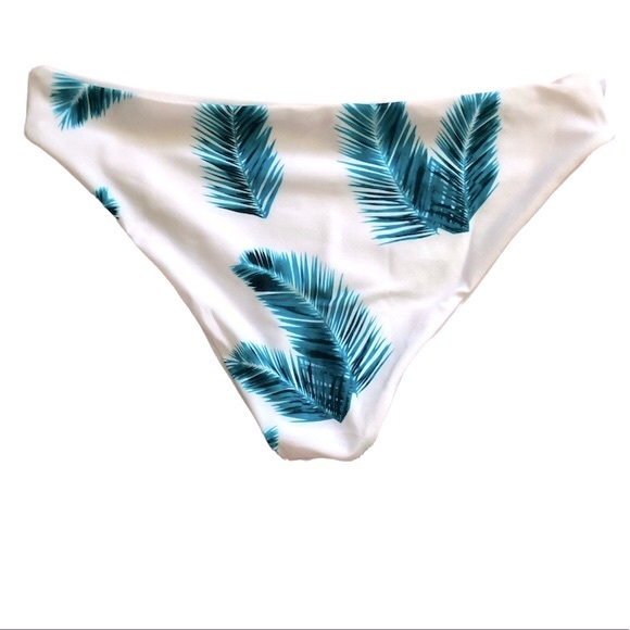 Women’s Green Leaf Printed Bikini Bottoms Size L - Picture 7 of 12